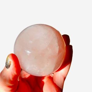 LARGE Rose quarts sphere gorgeous 360 + grams 8inch circumference,  3inch wide